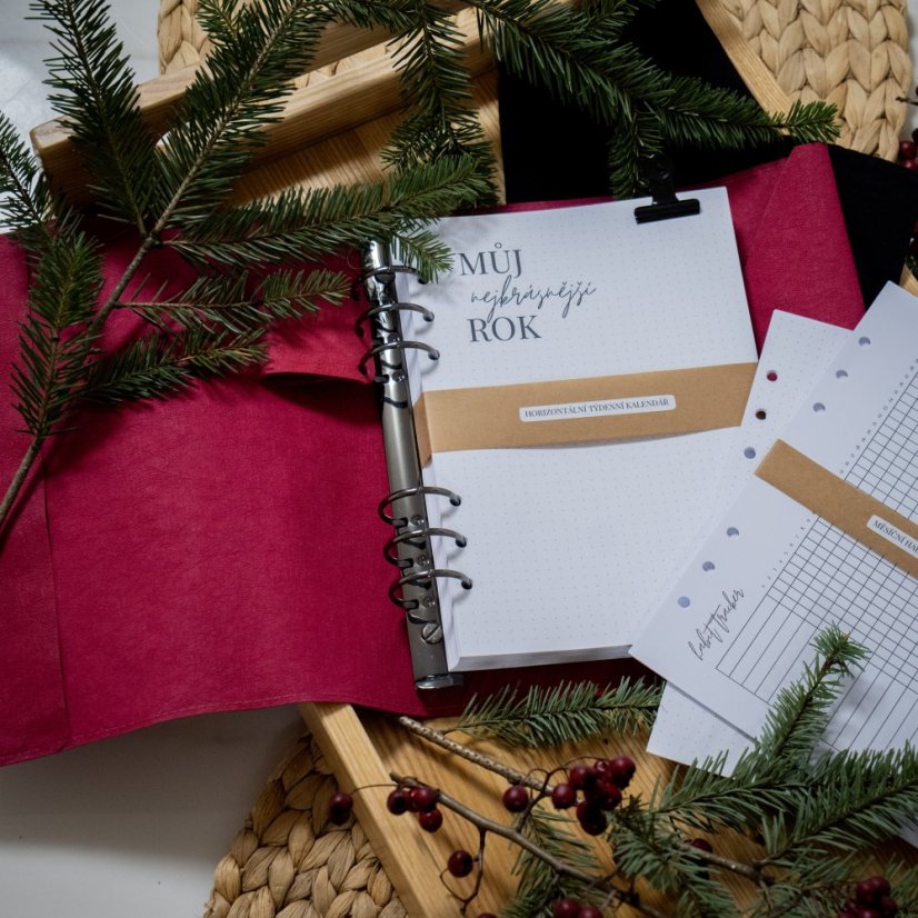 Růžový nedatovaný diář A5