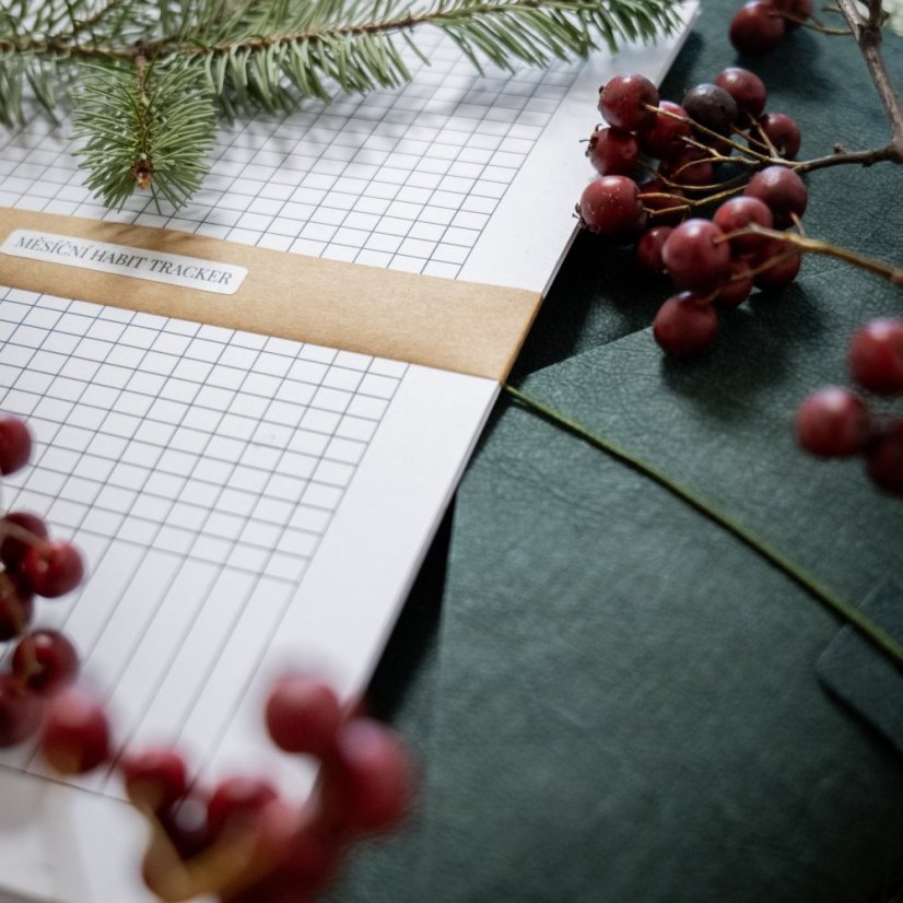 Tmavě zelený nedatovaný diář A5