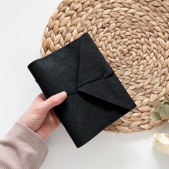 Černé kroužkové desky Psaníčko A6