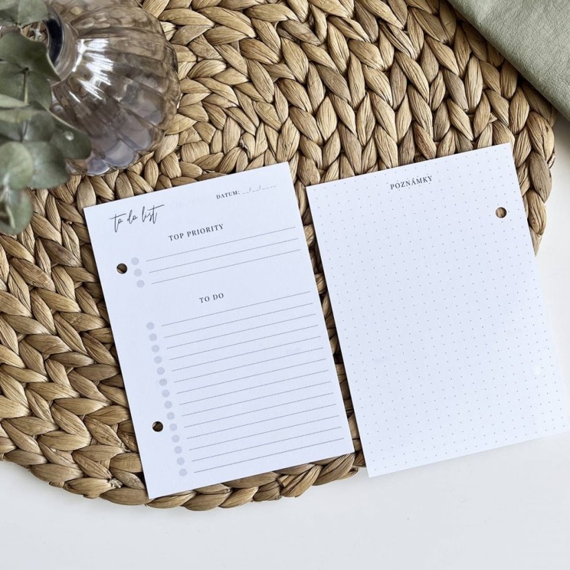 Černobílý minimalistický to do list - 5 ks