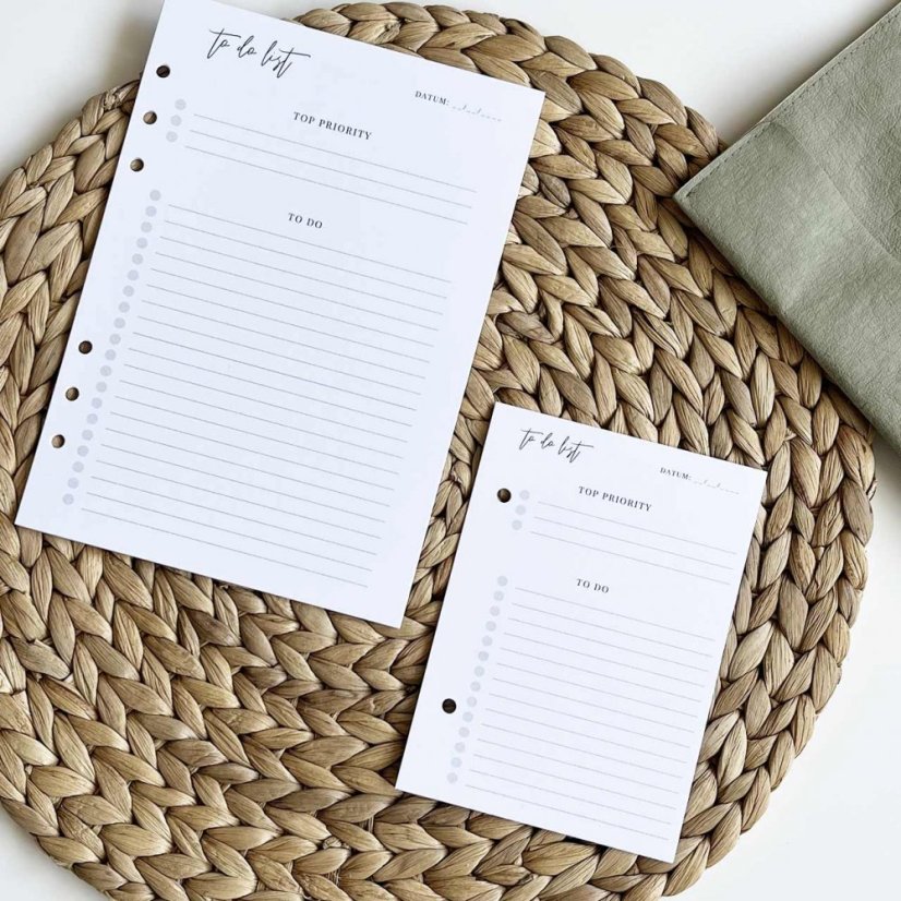 Černobílý minimalistický to do list - 5 ks