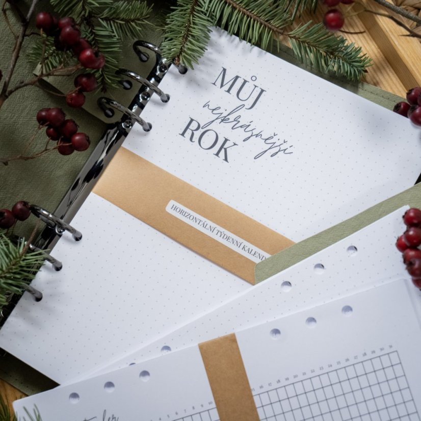 Eukalyptový nedatovaný diář A5