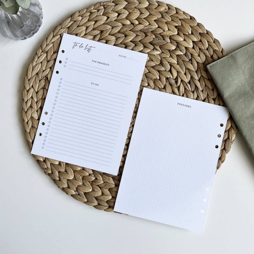 Černobílý minimalistický to do list - 5 ks