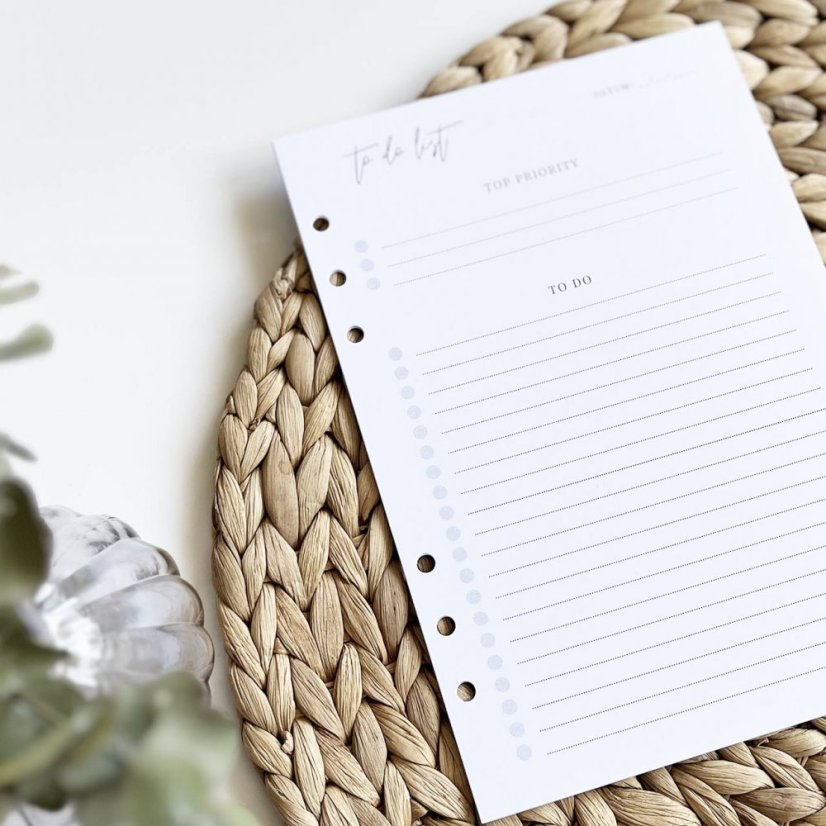 Černobílý minimalistický to do list - 5 ks
